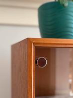 Vintage vitrine kastje hout jaren 50/60 wandmeubel, Ophalen, Gebruikt, Minder dan 150 cm, Minder dan 100 cm