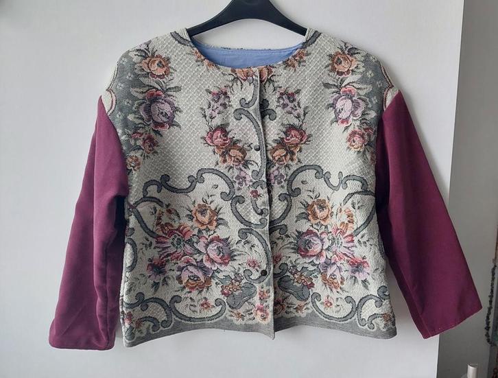 Handgemaakt Jasje Gobelin & Fluweel - Maat 38, Kleding | Dames, Jasjes, Kostuums en Pakken, Zo goed als nieuw, Jasje, Maat 38/40 (M)