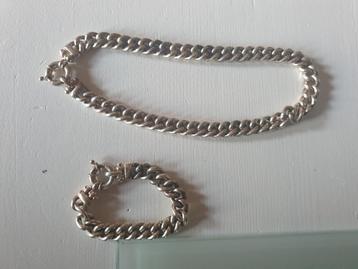 Sterling Zilveren Armband & Ketting Set beschikbaar voor biedingen