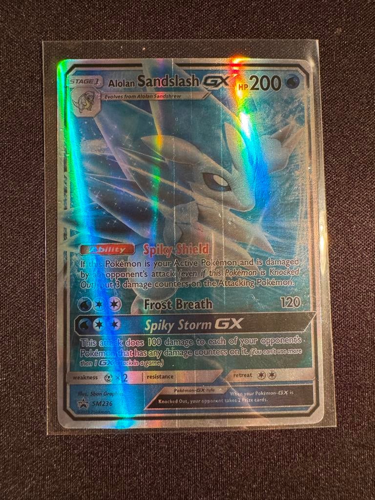 Sandslash GX - Zeldzame Pokémonkaart, Ophalen of Verzenden, Zo goed als nieuw, Losse kaart, Foil