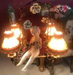 Antieke kroonluchter barok engel beeld - kristal pegels -
