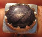 Saffier 15 krt %100 natuurlijk design zilver ring zeldzaam, Ophalen, 20 of groter, Zo goed als nieuw, Dame of Heer