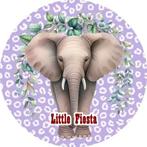 L429 luxe icing olifant 20cm eetbare taart plaat print, Ophalen of Verzenden, Nieuw, Taarten, Versiering