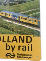 NS Vintage Reclame HOLLAND BY RAIL Trein Metalen Wandbord, Verzenden, Nieuw, Trein, Overige typen