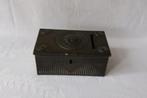 Antieke Art Deco metalen spaardoosje c 1920, Antiek en Kunst, Ophalen of Verzenden