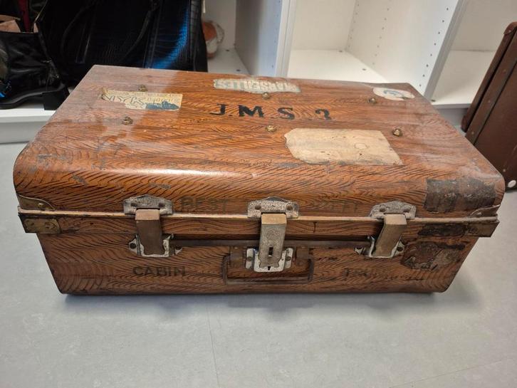 Vintage Hutkoffer / Reiskoffer - Marseilles & J.M.S., Antiek en Kunst, Antiek | Overige Antiek, Ophalen