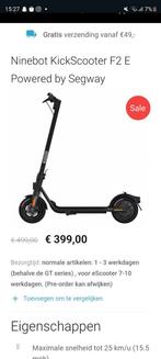 Ninebot KickScooter F2 E - Segway, Fietsen en Brommers, Steps, Ophalen of Verzenden, Elektrische step (E-scooter)