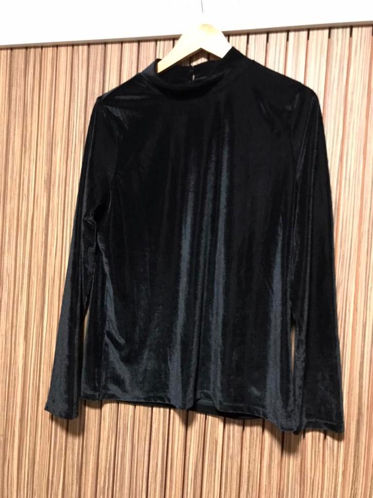 Citylife nieuw zwart velours fluweel rib col top XL oto 52, Kleding | Dames, Tops, Nieuw, Maat 46/48 (XL) of groter, Zwart, Lange mouw