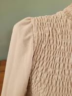 NEW COLLECTION beige smock smocked top truitje maat xs nieuw, Beige, Nieuw, Ophalen of Verzenden, Lange mouw