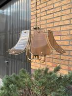 Vintage hanglamp bruin rookglas goud, Huis en Inrichting, Lampen | Hanglampen, Ophalen, Gebruikt, Glas, Minder dan 50 cm