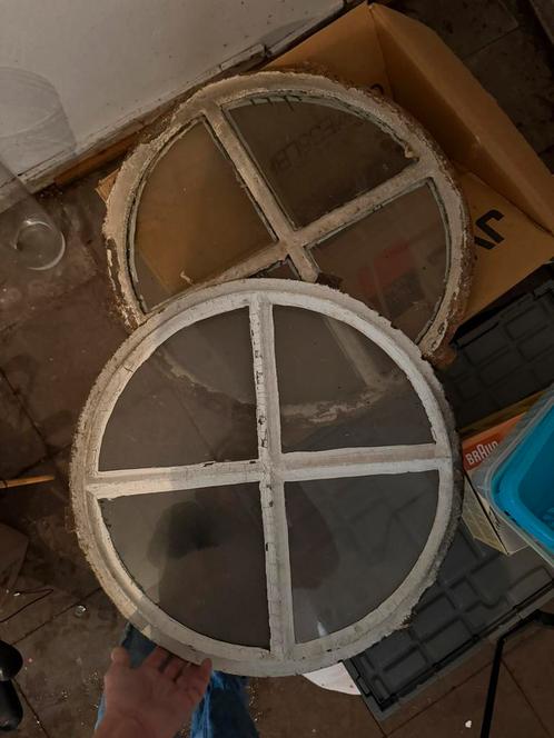 Antieke ronde  ramen – authentiek en decoratief, Doe-het-zelf en Verbouw, Glas en Ramen, Gebruikt, Gevelraam of Ruit, Minder dan 80 cm