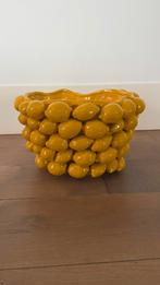 Ceramic citroen vaas, Geel, Aardewerk of Porselein, Ophalen of Verzenden, Zo goed als nieuw