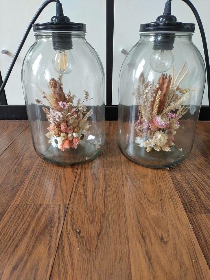 Lampen met droogbloemen, Huis en Inrichting, Woonaccessoires | Droogbloemen, Zo goed als nieuw, Ophalen