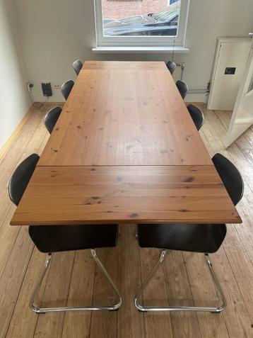 Grote Houten eettafel verlengbaar IKEA LEKSVIK beschikbaar voor biedingen