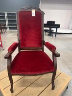 Antieke leesstoel | Rood velours | Troon, Ophalen