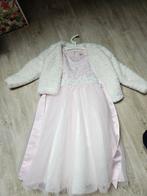 Mooie feestjurk met bont jasje 134/140, Kinderen en Baby's, Kinderkleding | Maat 134, Ophalen of Verzenden, Gebruikt, Meisje, Jurk of Rok