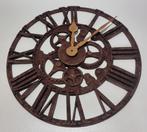 Grote houten wandklok diameter 50cm, Ophalen, Zo goed als nieuw