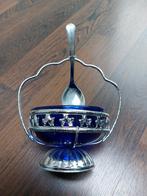 Suikerpot kobalt blauw glas, Antiek en Kunst, Ophalen of Verzenden