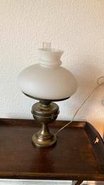 Antieke olielamp koper glas, Antiek en Kunst, Antiek | Lampen, Ophalen of Verzenden