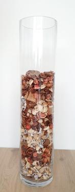 Decoratieve cilinder vaas + potpourri, Ophalen, Overige kleuren, 50 tot 75 cm, Glas