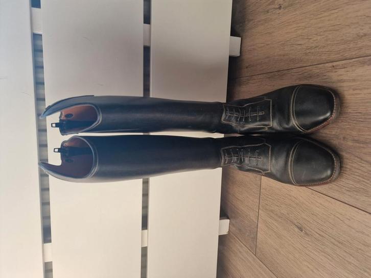 Z.G.A.N. Petri Rijlaarzen zwart met witte stiksels mt: 41, Dieren en Toebehoren, Paardrijkleding, Zo goed als nieuw, Dames, Schoeisel