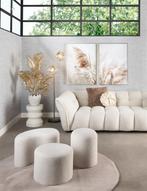 Coco Maison Collection Poef Kay Bouclé  45x45x35 cm Créme, Huis en Inrichting, Minder dan 50 cm, Rond, Nieuw, Minder dan 50 cm