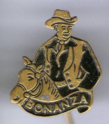 Bonanza Ben zwart op koper TV/stripfiguur speldje ( R_058a ) beschikbaar voor biedingen