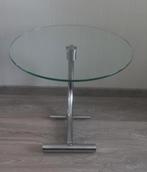Vintage jaren 80 chromen bijzettafel, Huis en Inrichting, Tafels | Bijzettafels, Minder dan 55 cm, Gebruikt, Rond, Ophalen of Verzenden
