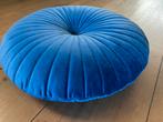 Rond kussen blauw velours zgan, Huis en Inrichting, Ophalen of Verzenden, Zo goed als nieuw, Blauw, Rond