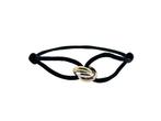 Satijnkoord Armband Tricolor Gouden Ringen 13-26 cm / 11 mm, -, -, Nieuw, Ophalen of Verzenden