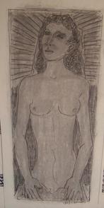 Hubert bekman opzet voor hout sculptuur (Potlood) 1967 NHS, Ophalen of Verzenden