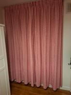 Gordijnen 2x 234 cm bij 98 cm + Lamp roze- wit geblokt, Ophalen, Wit, 150 tot 200 cm, 200 cm of meer