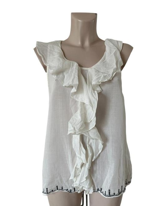 Noa Noa top S, Kleding | Dames, Tops, Zo goed als nieuw, Maat 36 (S), Wit, Korte mouw, Ophalen of Verzenden