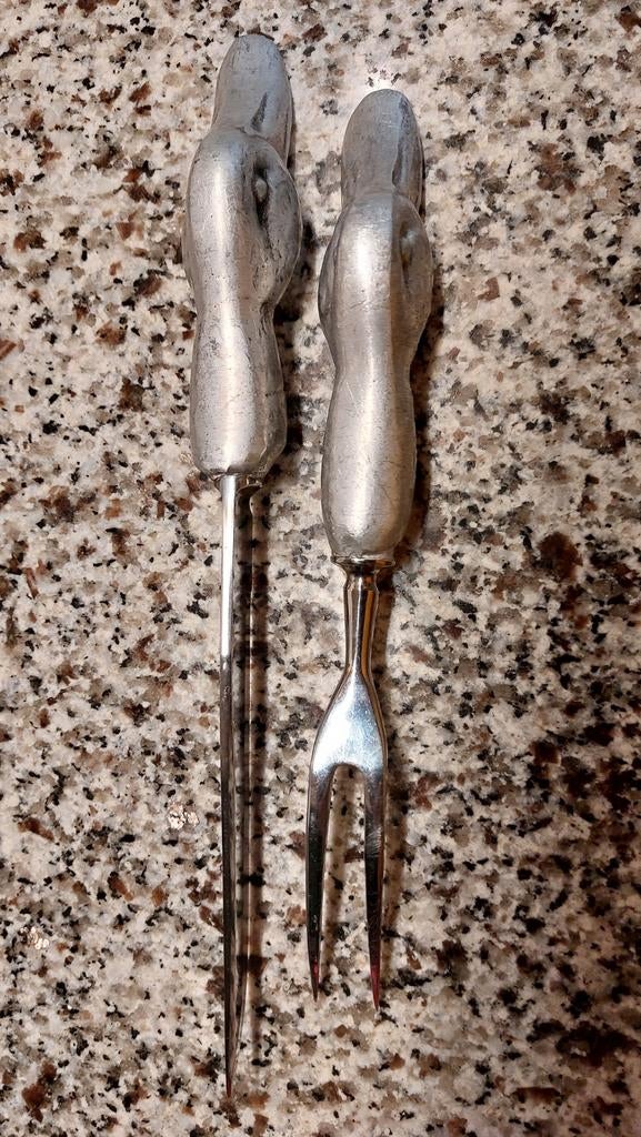 Vintage snijset  (gevogelte /vleesmes ,Duck/Wiltonn Compagny, Antiek en Kunst, Antiek | Bestek, Ophalen of Verzenden