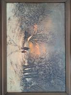 Schilderij J. Wouters 1905 - Winterlandschap, Antiek en Kunst, Kunst | Schilderijen | Klassiek, Ophalen of Verzenden