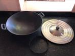 Gietijzeren wok Elektro Rela 33 cm, Ophalen of Verzenden, Zo goed als nieuw, Gietijzer, Wok