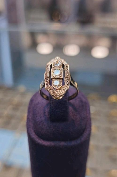 Prachtige Art Deco Diamant wit gouden ring 0.70 ct vs, Sieraden, Tassen en Uiterlijk, Ringen, Nieuw, 17 tot 18, Goud, Ophalen of Verzenden