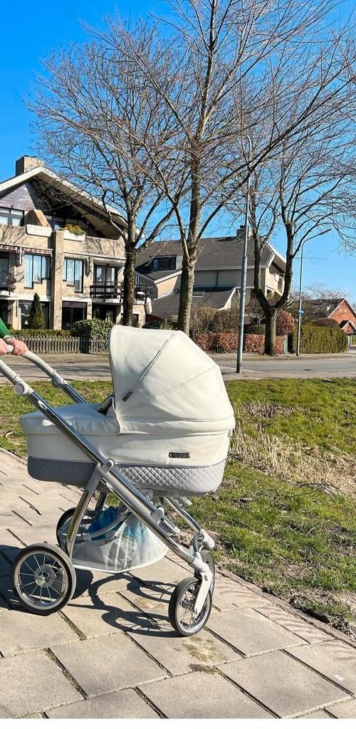 Prachtige Bebecar witte/grijze kinderwagen compleet, Kinderen en Baby's, Kinderwagens en Combinaties, Zo goed als nieuw, Overige merken