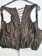 Vintage gestreepte corset top steampunk, Carnaval, Maat 42/44 (L), Ophalen of Verzenden, Accessoires