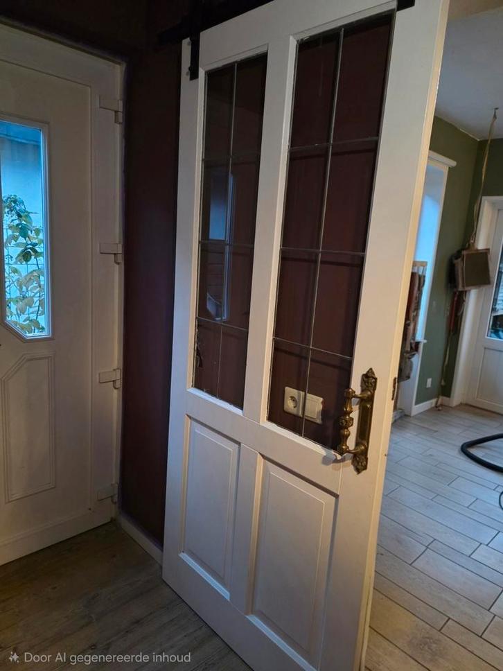 Glas in Lood Deur - Unieke Karakteristieke Deur, Doe-het-zelf en Verbouw, Deuren en Horren, Gebruikt, Binnendeur, 200 tot 215 cm