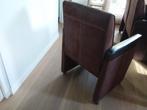 6 Eetkamerstoelen, Ophalen, Gebruikt, Bruin, Stof