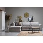 Nette WOOOD Hoekbank Vergrijsd Ribstof met Verlenging Links, Ophalen, Hoekbank, 75 tot 100 cm, Zo goed als nieuw