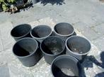 10 zwarte binnen potten / containers, Tuin en Terras, Bloempotten, Kunststof, Gebruikt, Rond, Tuin