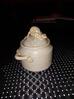 Antiek klein hand gemaakt potje met Gekko op de deksel, Ophalen of Verzenden