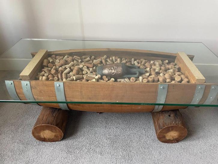 Salontafel wijnvat, Huis en Inrichting, Tafels | Salontafels, Gebruikt, Minder dan 50 cm, 100 tot 150 cm, Minder dan 50 cm, Rechthoekig