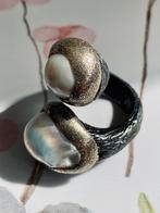 Unieke vintage zilveren 925 ring met barokparels., Ophalen of Verzenden, Zilver