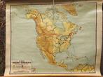 Schoolkaart Noord-Amerika., Antiek en Kunst, Antiek | Schoolplaten, Ophalen of Verzenden, Aardrijkskunde