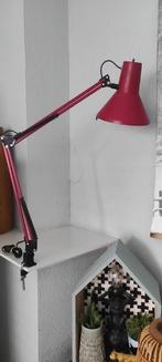 Vintage bureaulamp scharnierlamp matrood HCF Denmark, Ophalen of Verzenden, Gebruikt, Minder dan 50 cm