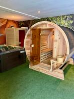 Barrelsauna barrel sauna red cedar NIEUW EN COMPLEET, Nieuw, Complete sauna, Ophalen of Verzenden
