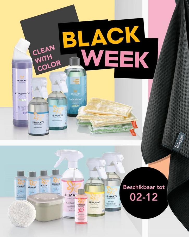 JEMAKO "BLACK WEEK" GAAT MORGEN VAN START, Huis en Inrichting, Schoonmaakartikelen, Ophalen of Verzenden